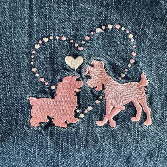Vintage 90s Lady Tramp Disney Denim Button Shirt Embroidered - Picture 9 of 16